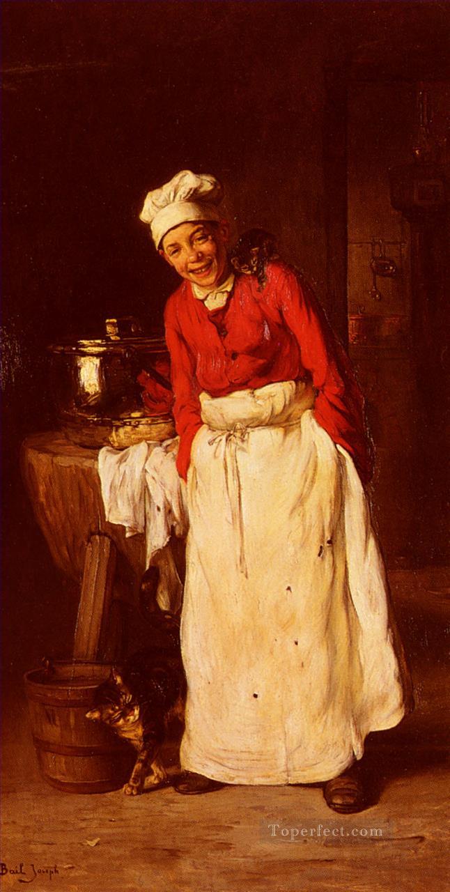 La Petit Cuisinier Joseph Claude Bail Oil Paintings